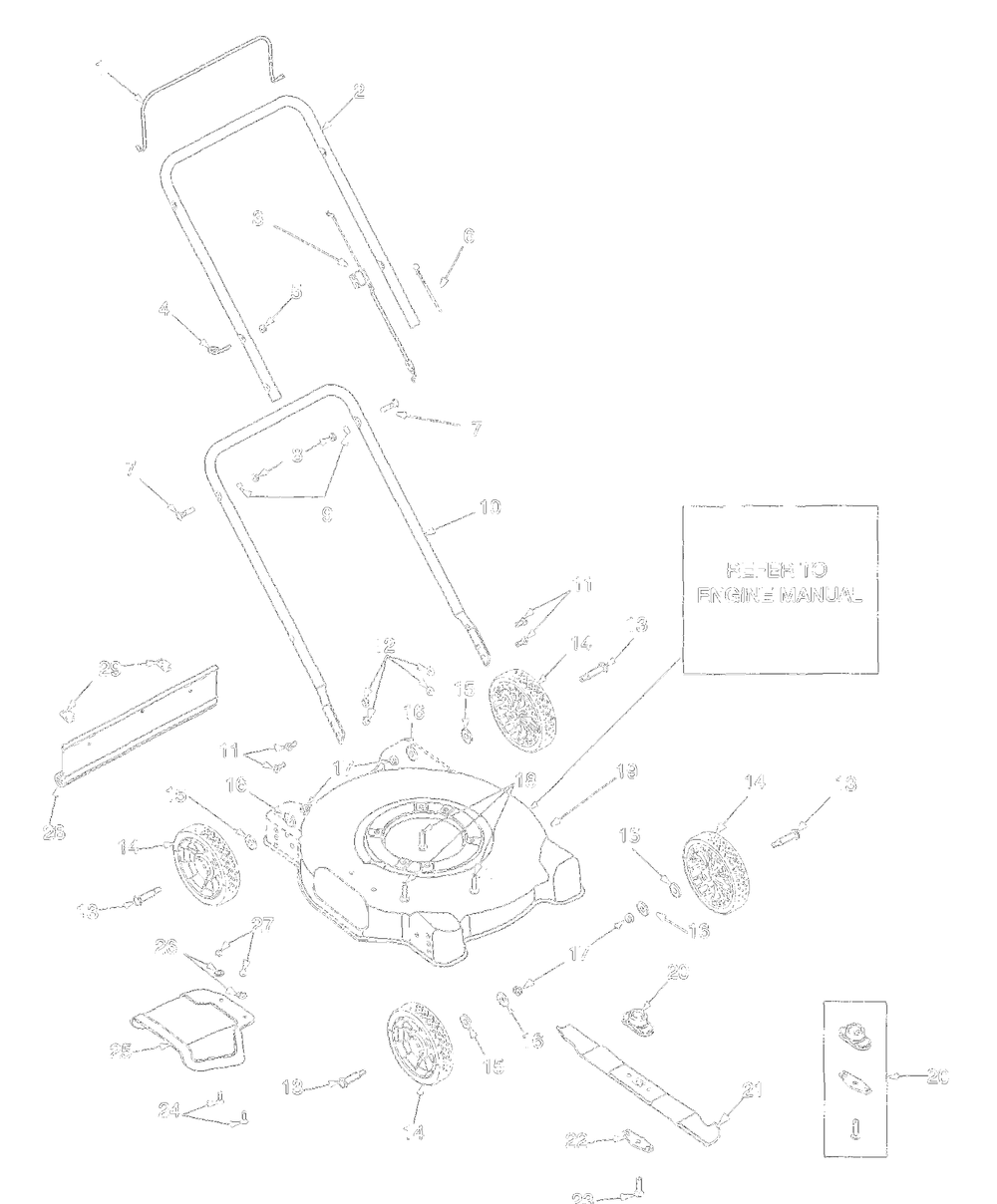 General Assembly Diagram and Parts List for 11A-020B372 1999 Yard Machines Lawn Mower